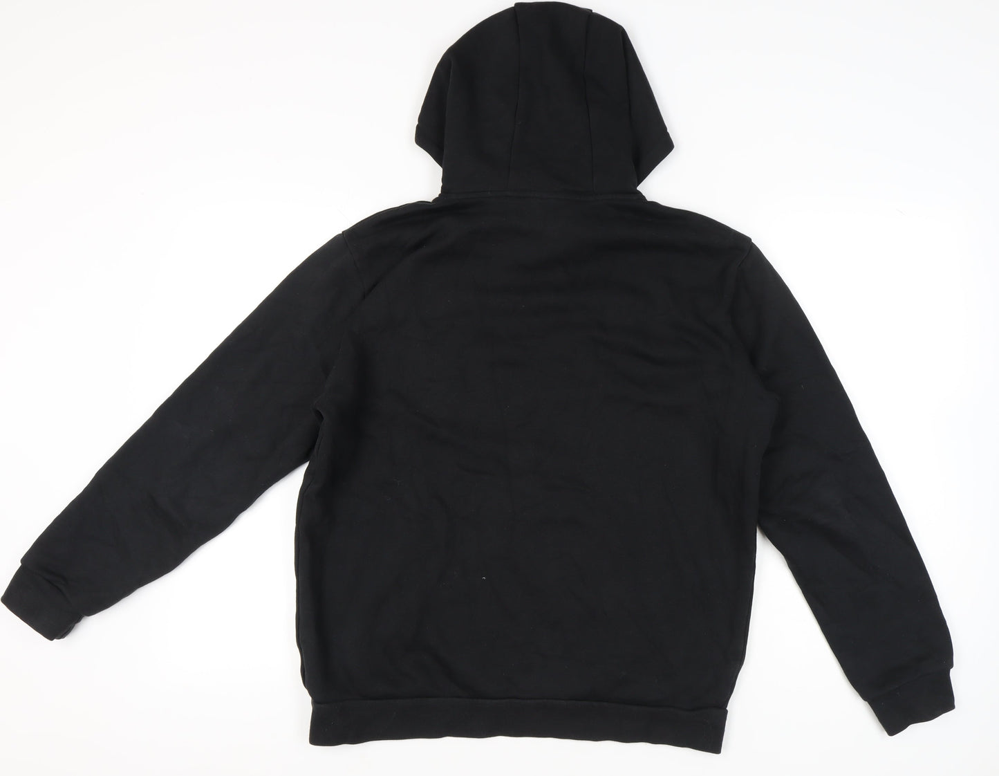 Adidas Mens Black Pullover Hoodie L Sports Training Graphic Logo