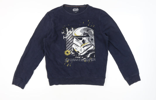 Next Boys Blue Star Wars Stormtrooper Sweatshirt 15 Years Crew Neck Pullover