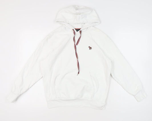 Paul Smith Women’s White Hoodie Small Organic Cotton Pullover