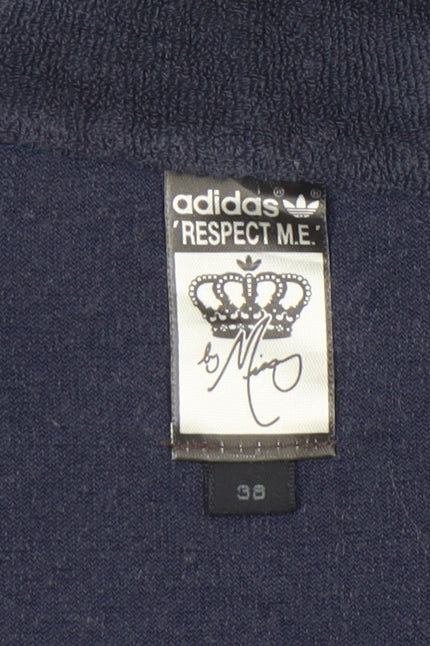 Adidas Women’s Navy Full Zip Sweatshirt Size 10 Cotton Blend Crown Logo