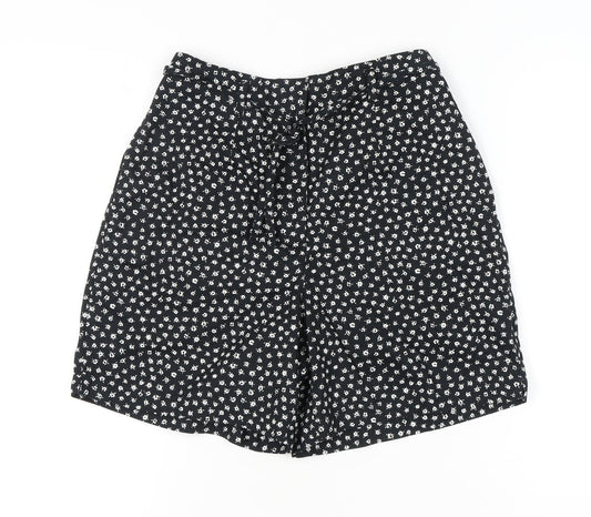 Karen Scott Women’s Black Floral Cotton Chino Shorts Size 12
