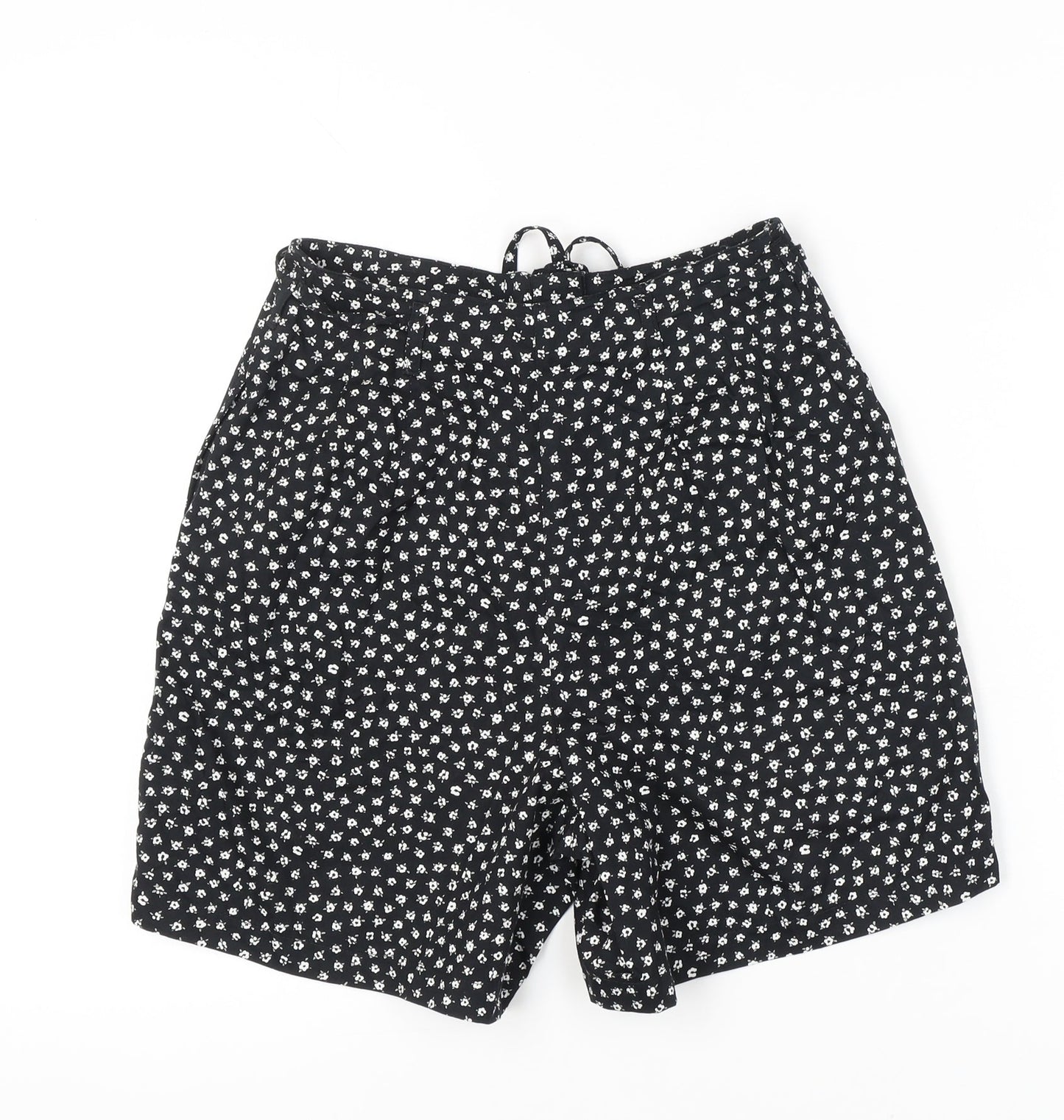 Karen Scott Women’s Black Floral Cotton Chino Shorts Size 12