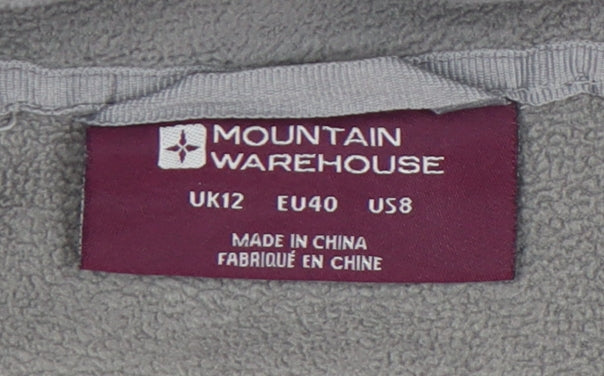 Mountain Warehouse Womens Grey Size 12 Fleece Jacket Full Zip Pockets