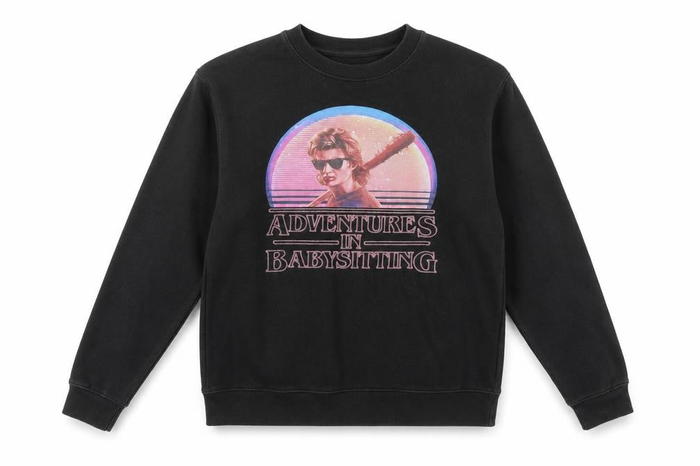 Delta Fleece Womens Black Medium Graphic Pullover Sweatshirt Vintage