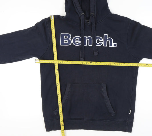 Bench Men’s Blue Pullover Hoodie L Logo Hooded Sweatshirt
