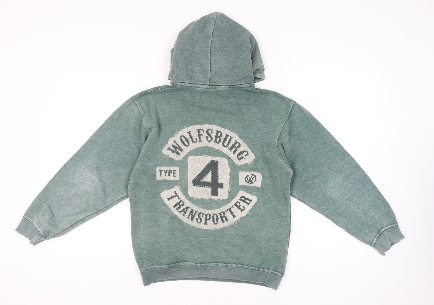 Vintage Collection Womens Green Pullover Hoodie Size M Wolfsburg Graphic