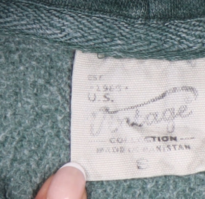 Vintage Collection Womens Green Pullover Hoodie Size M Wolfsburg Graphic