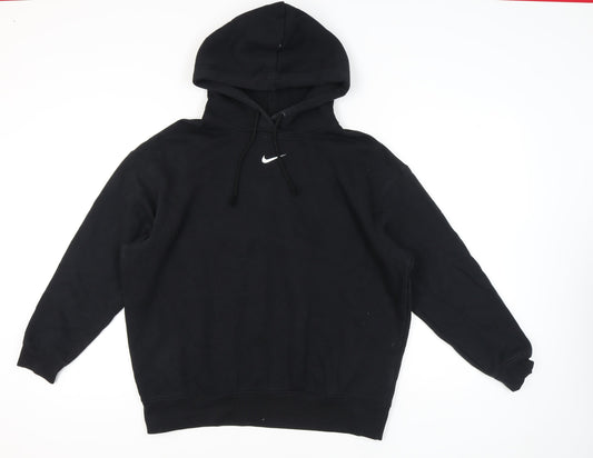 Nike Unisex Adults Black Pullover Hoodie M Logo Sports Fleece
