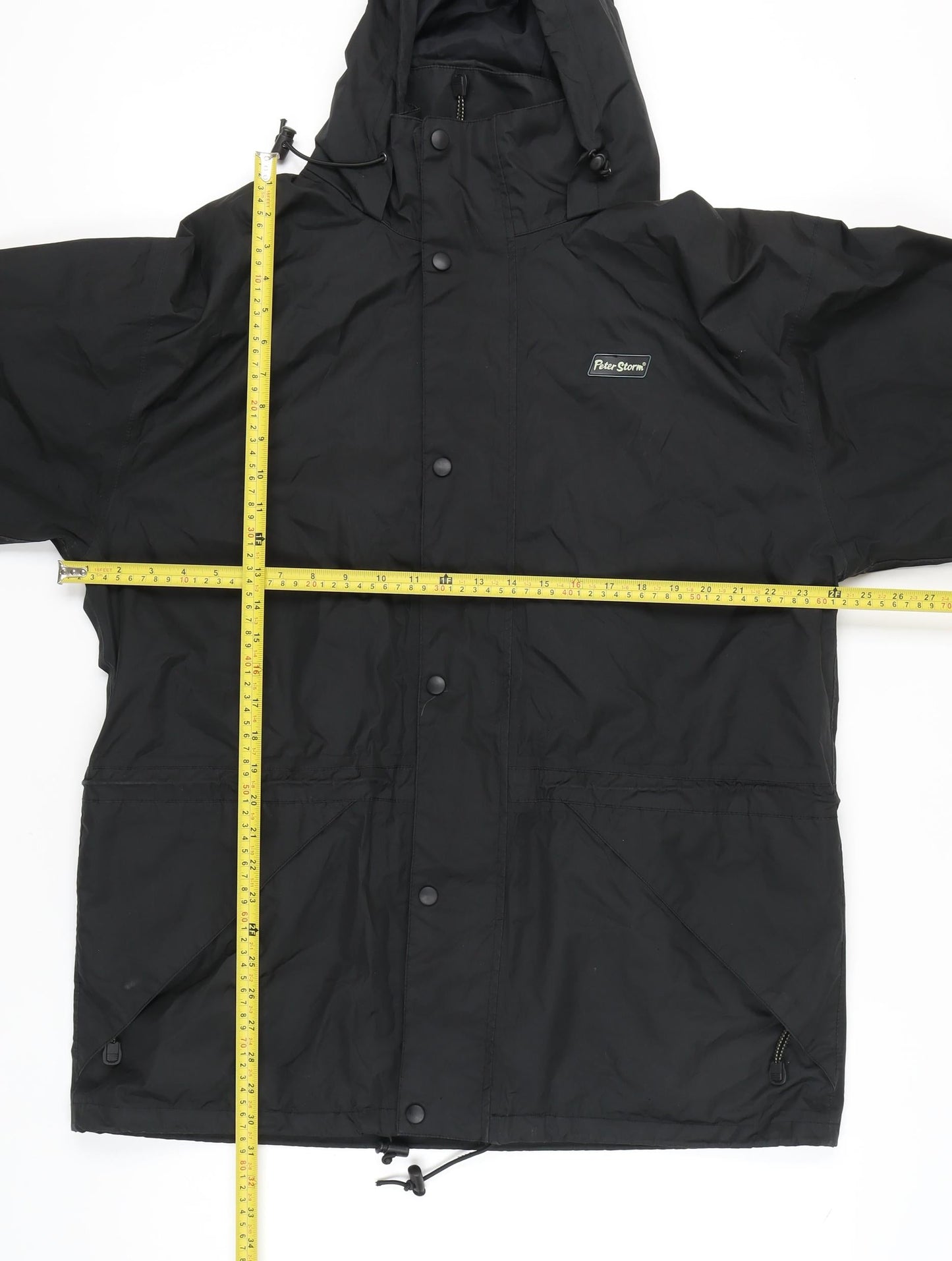 Peter Storm Men’s Black L 41-43" Rain Coat Jacket Waterproof Hooded