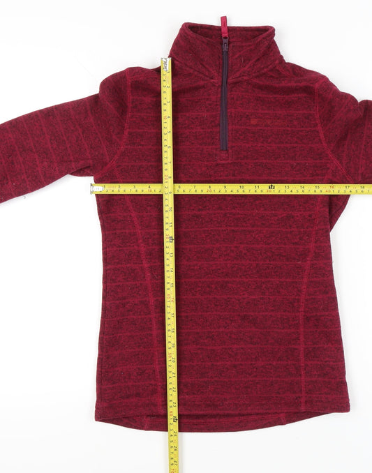 Mountain Warehouse Womens Red 1/2 Zip Fleece Sweatshirt UK 10