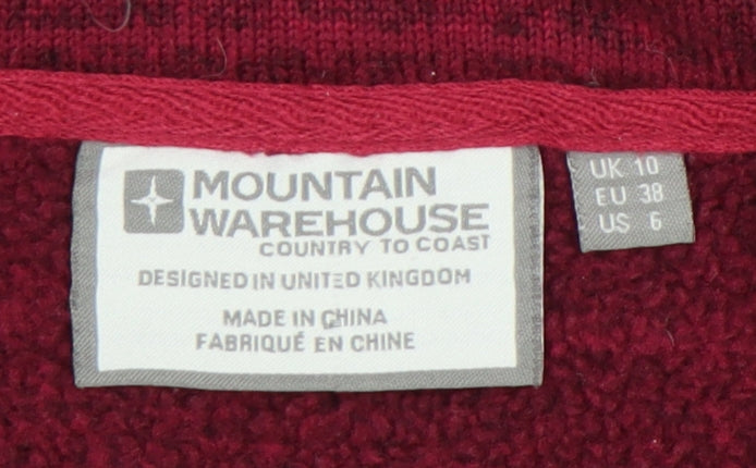 Mountain Warehouse Womens Red 1/2 Zip Fleece Sweatshirt UK 10