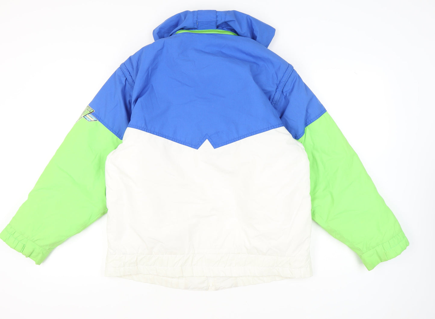 Nevica Womens Ski Jacket Blue Green White Size 14 Hooded Winter Coat