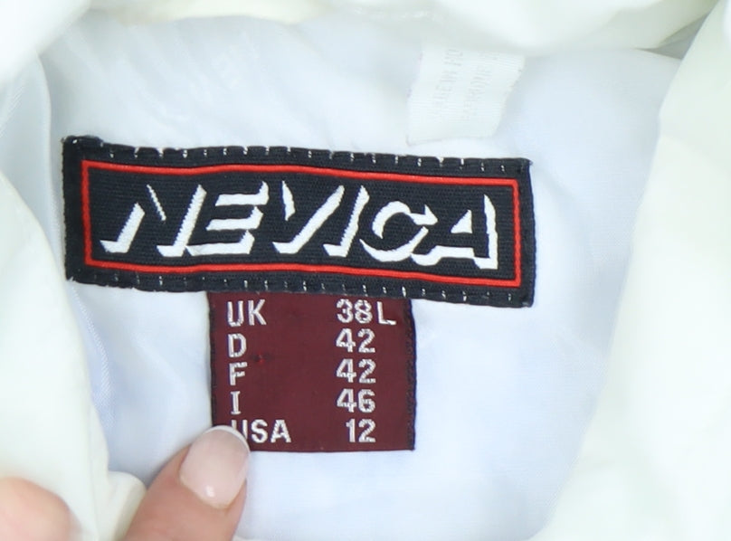 Nevica Womens Ski Jacket Blue Green White Size 14 Hooded Winter Coat