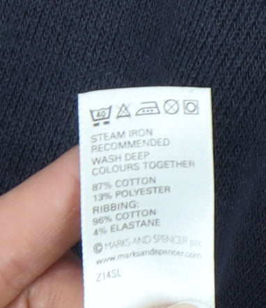 Marks and Spencer Blue Harbour Men's Dark Navy Sweatshirt M Regular Fit Crew Neck