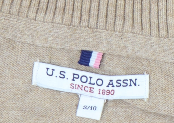 U.S. Polo Assn. Women’s Beige Jumper Dress Size 10 Cotton Cashmere