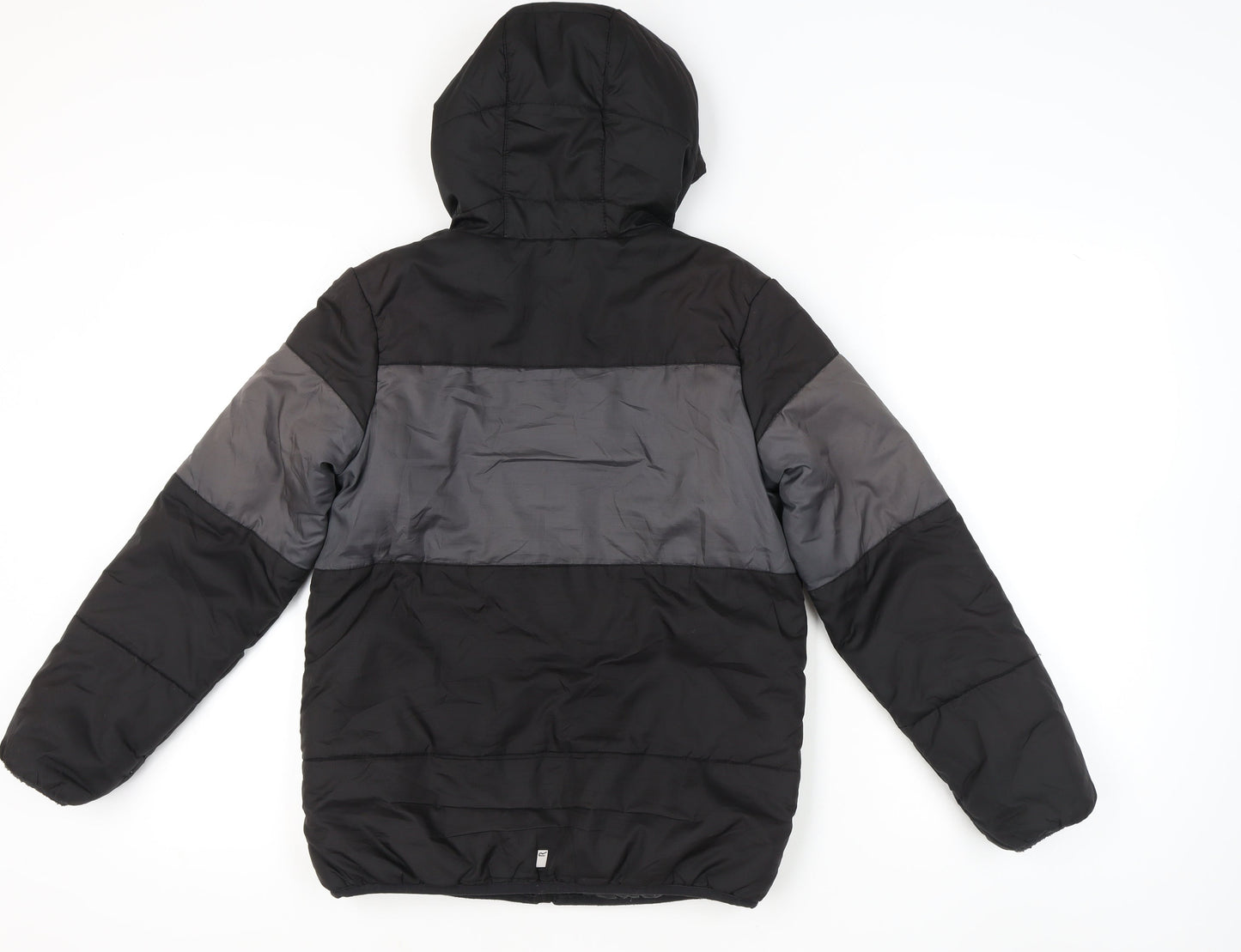 Regatta Boys Black Grey 14 Years Puffer Jacket Hooded Winter Coat