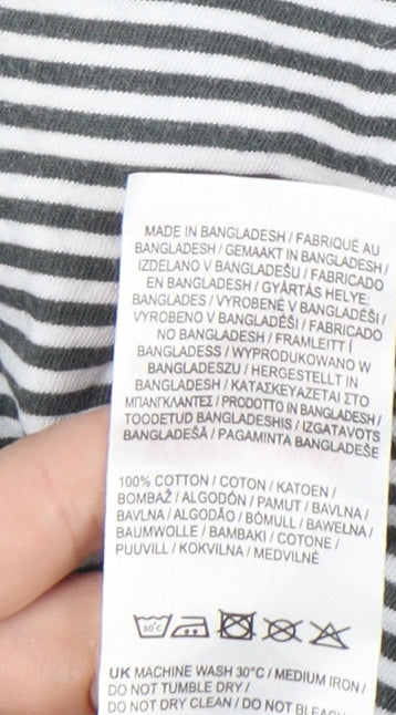 Lee Cooper Men’s Grey Striped Cotton Polo Shirt UK 3XL Casual