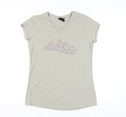 Karrimor Womens Grey V-Neck T-Shirt Size 10 Short Sleeve Outdoor