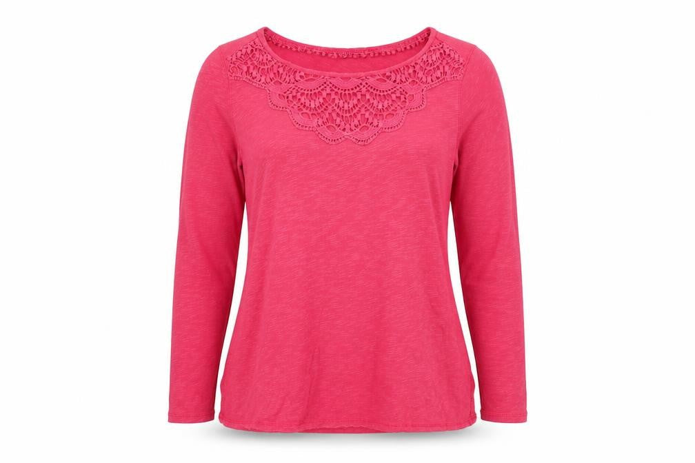 Marks and Spencer Women’s Pink Cotton Crochet Tunic Blouse UK 14