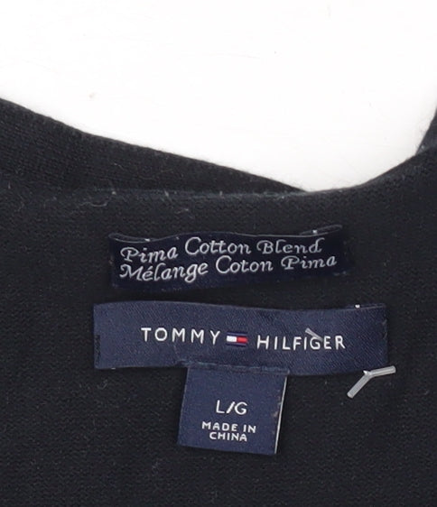 Tommy Hilfiger Women’s Black V-Neck Pullover Jumper L