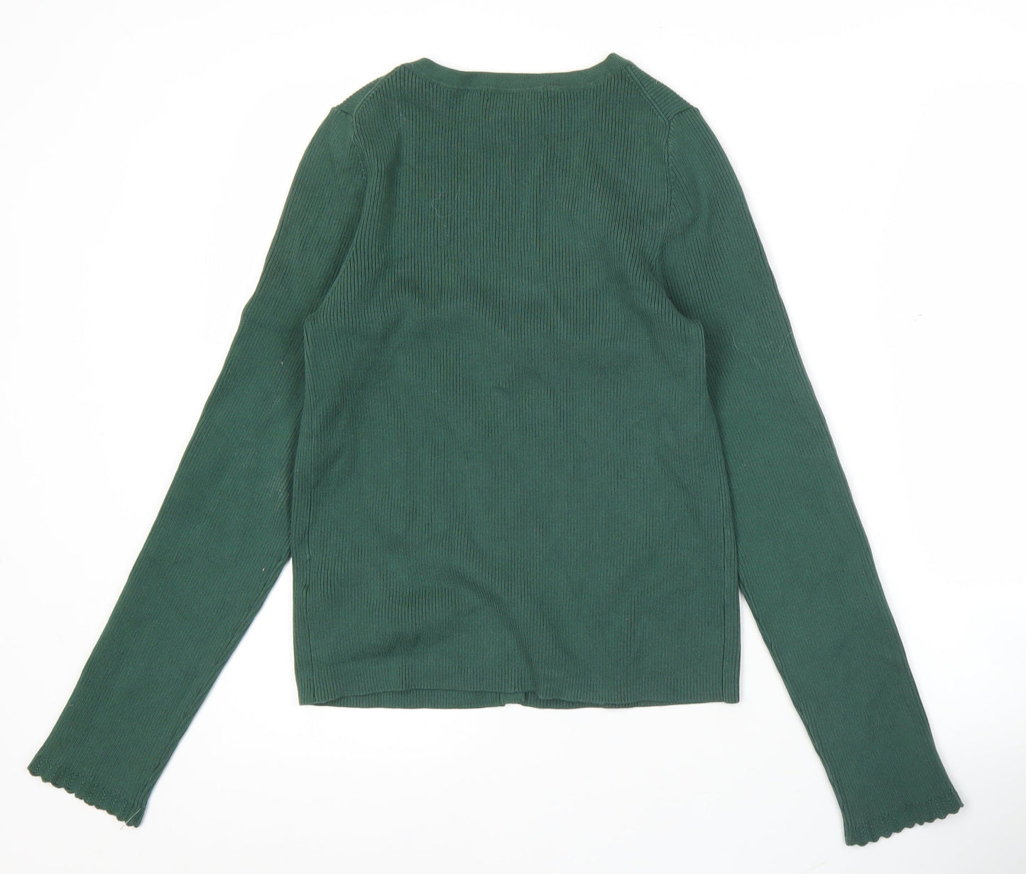 Boden Women’s Green Cotton V-Neck Cardigan Size 16 Long Sleeve Knit