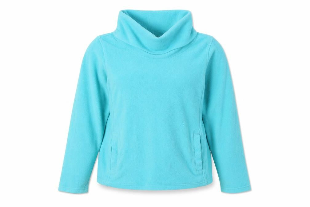 Cotton Traders Women’s Blue Size 12 Cowl Neck Pullover Fleece Sweatshirt