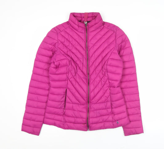 Joules Womens Pink Quilted Puffer Jacket UK 8 Regular Fit
