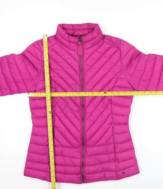 Joules Womens Pink Quilted Puffer Jacket UK 8 Regular Fit