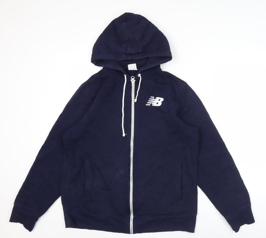 New Balance Men’s Blue Full Zip Hoodie L Logo Sportswear