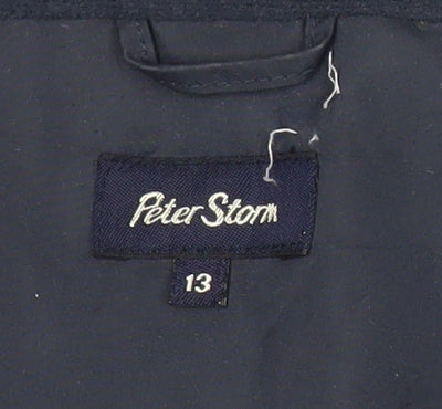 Peter Storm Boys Blue Red Waterproof Rain Coat Jacket 13 Years Hooded