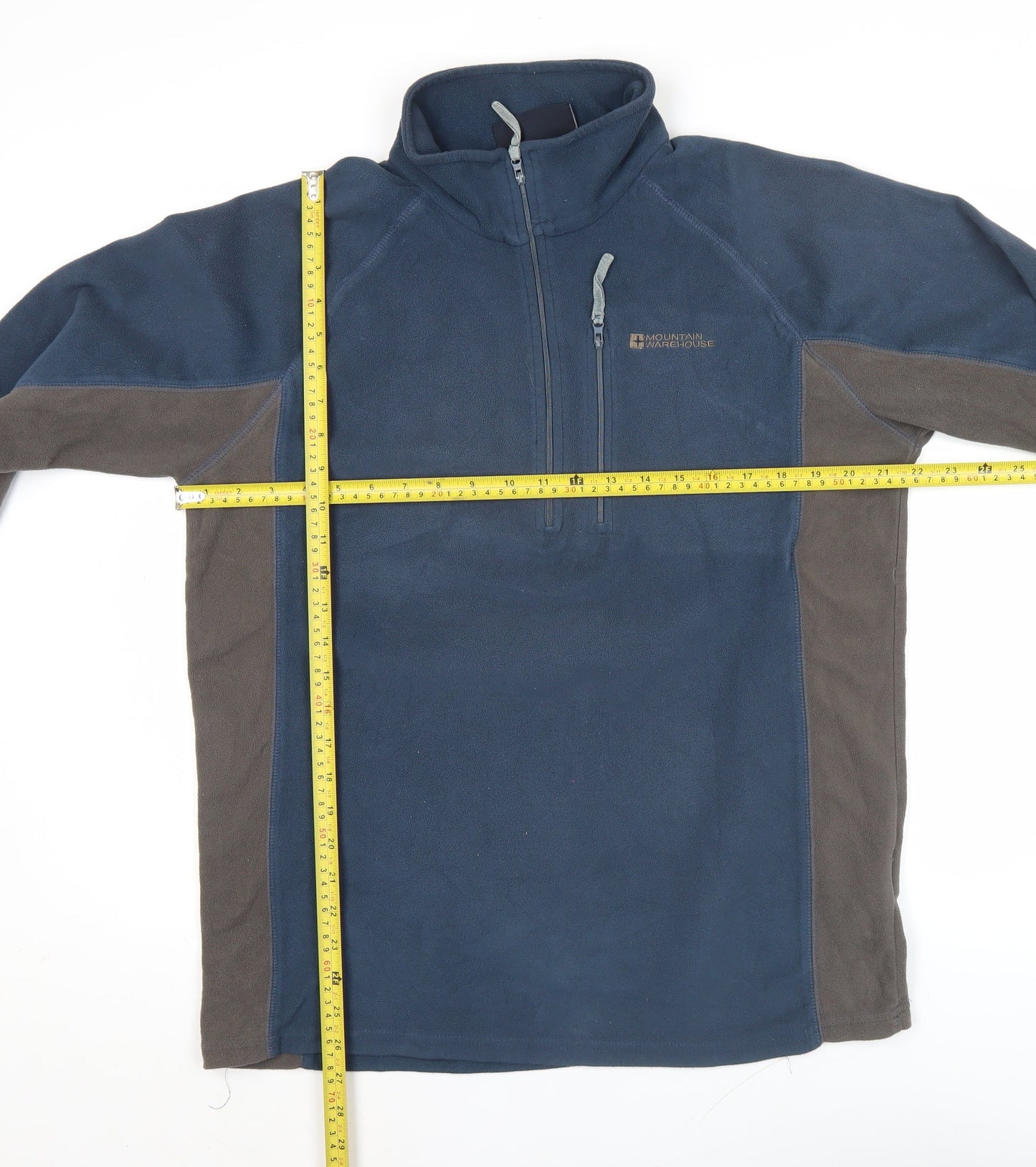 Mountain Warehouse Men’s Blue Brown Fleece Pullover Sweatshirt M