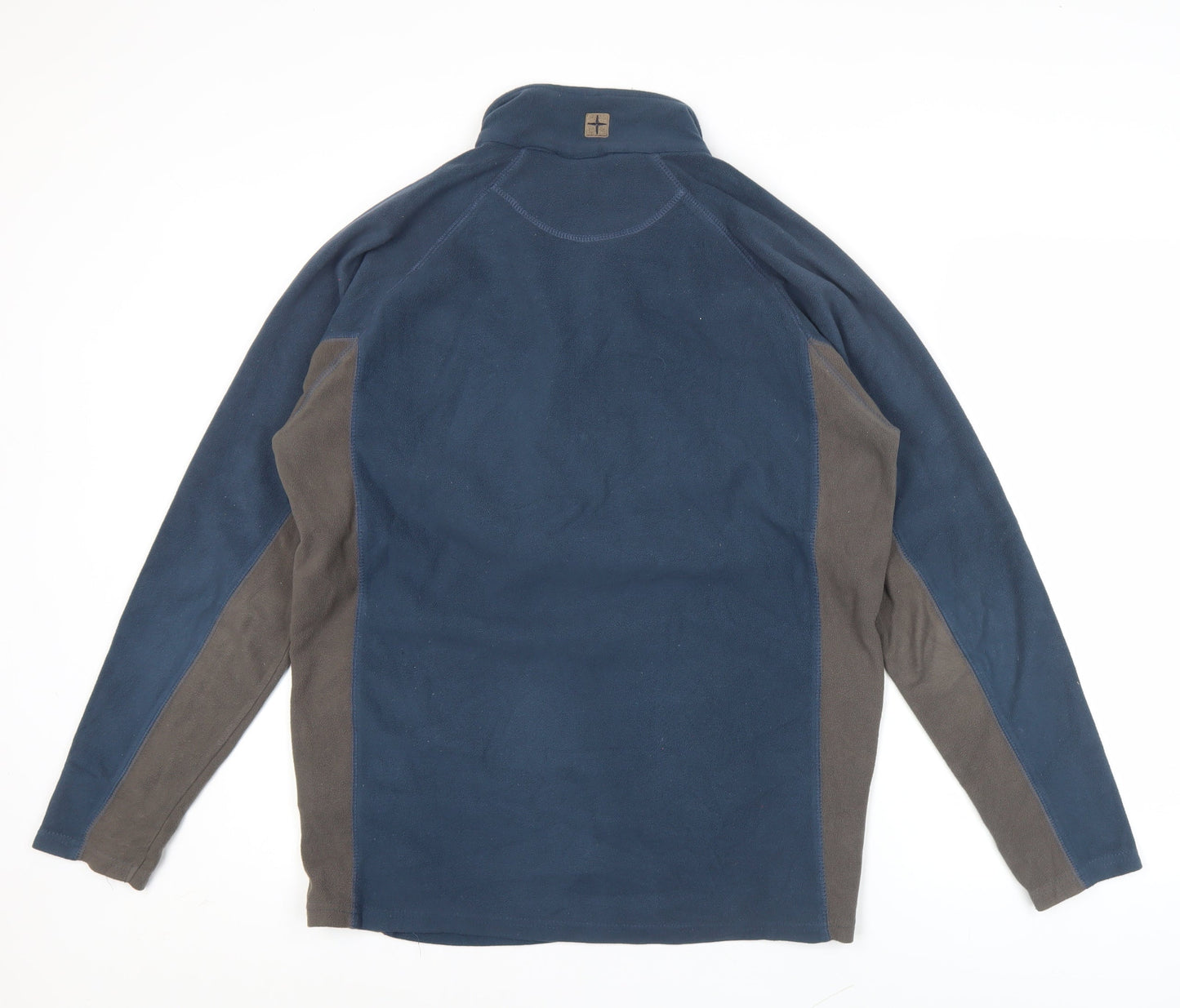 Mountain Warehouse Men’s Blue Brown Fleece Pullover Sweatshirt M