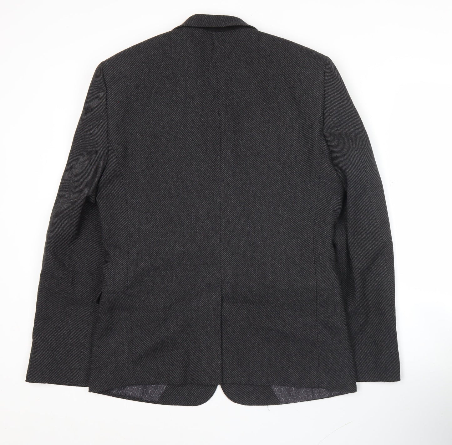 ASOS Men Grey Slim Fit Herringbone Blazer Jacket 38 Chest