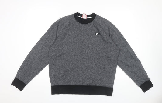 Nike Mens Grey Medium Pullover Sweatshirt Crew Neck Long Sleeve