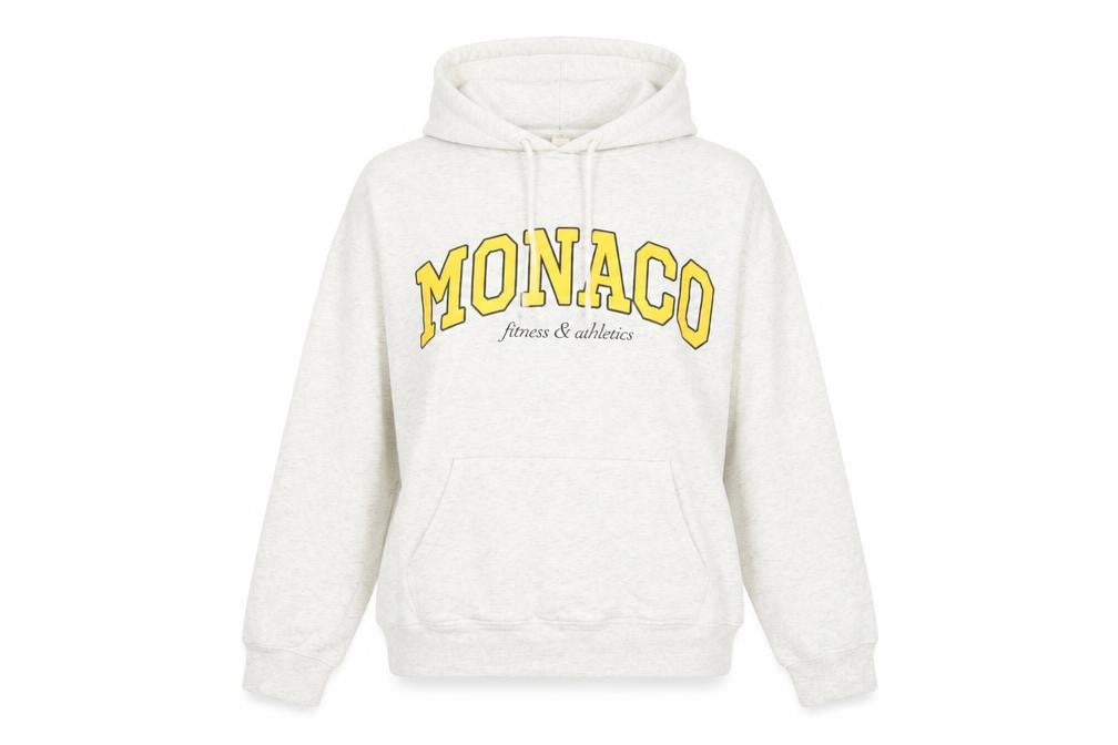 H&M Womens Grey Hoodie XS Monaco Print Pullover Sweatshirt