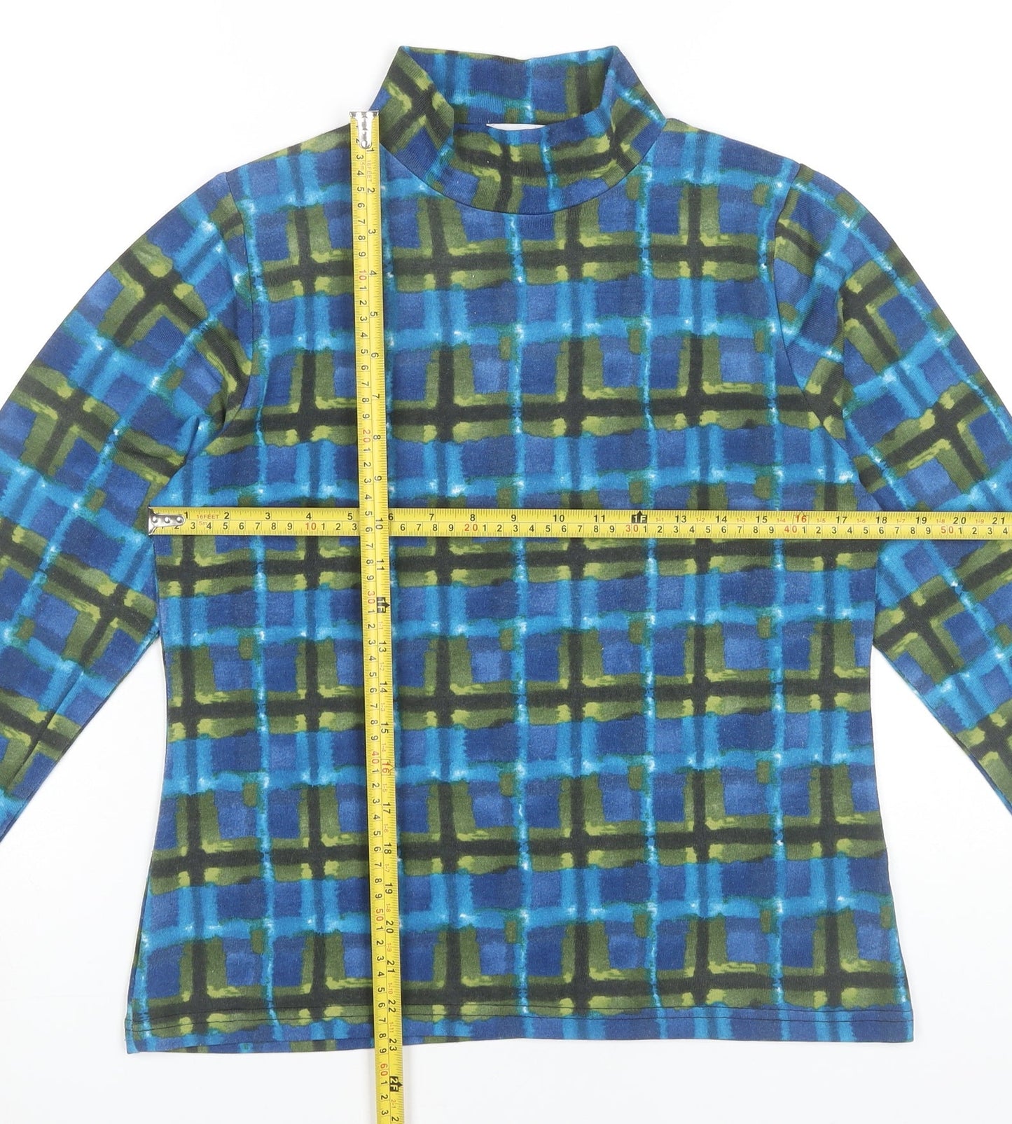 Warehouse Women’s Multicoloured Long Sleeve Mock Neck Top Size L