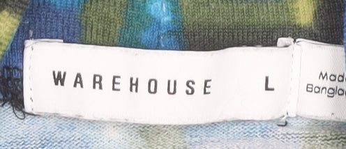 Warehouse Women’s Multicoloured Long Sleeve Mock Neck Top Size L