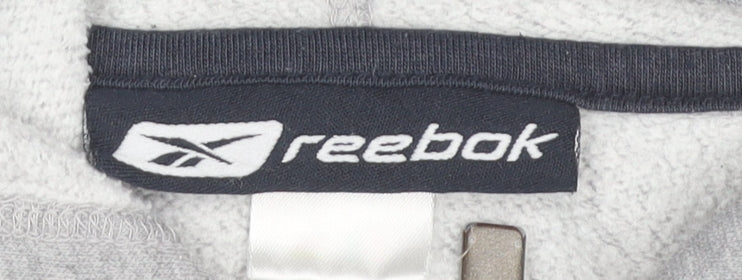 Reebok Mens Grey Full Zip Hoodie Sweatshirt Size M Regular Fit