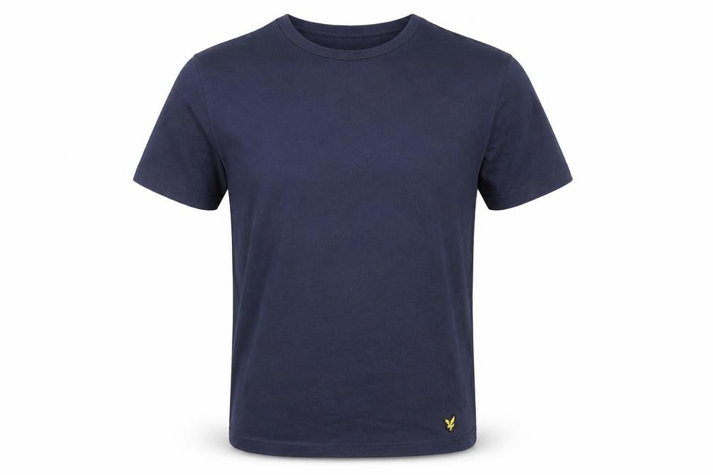 Mens UK Size M Lyle & Scott Blue  Cotton Blend T-Shirt