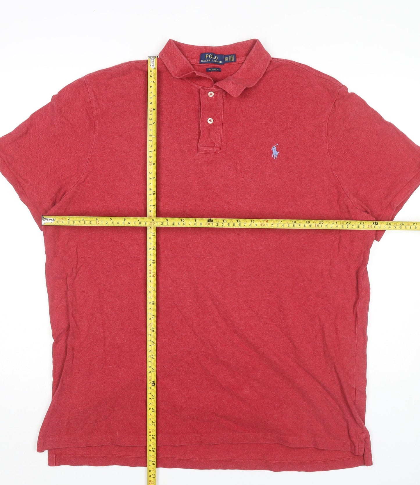 Ralph Lauren Men's Red 2XL Classic Fit Cotton Polo Shirt