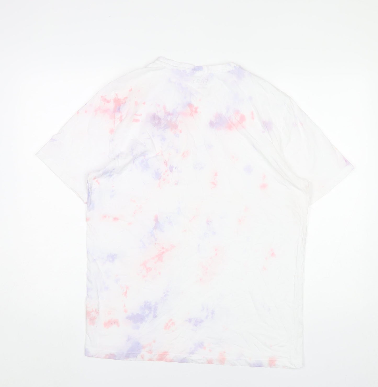 EASY Men’s Multicoloured Tie Dye Cotton T-Shirt Size L Regular Fit