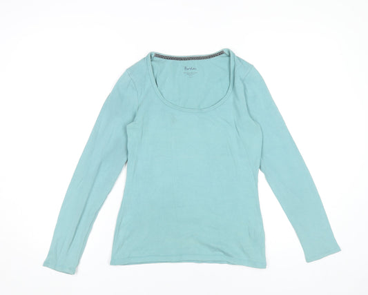 Boden Womens Blue Long Sleeve Scoop Neck Jersey Top UK 10
