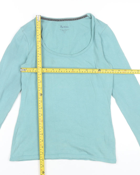 Boden Womens Blue Long Sleeve Scoop Neck Jersey Top UK 10