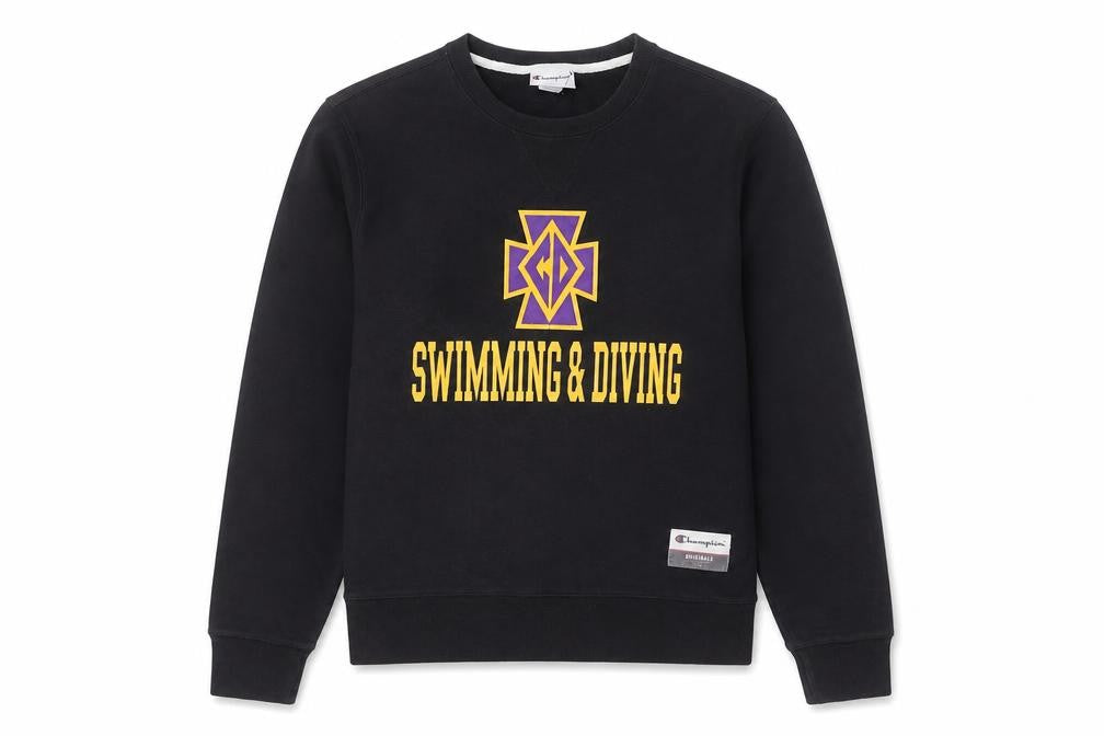 Mens UK S Regular Champion Black Pullover Sweatshirt