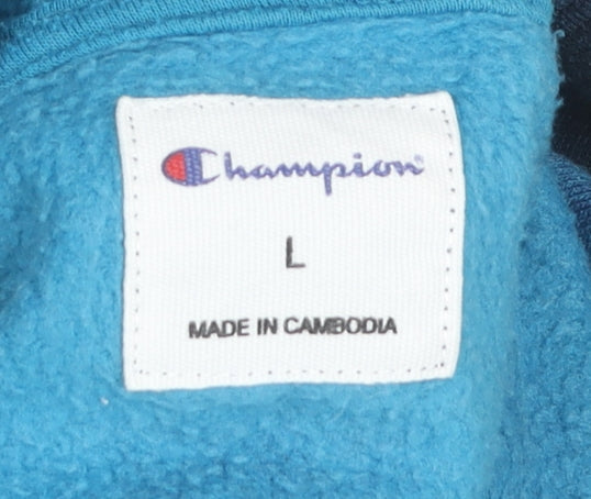 Champion Unisex Adults Blue Tie Dye Pullover Hoodie L Regular Fit