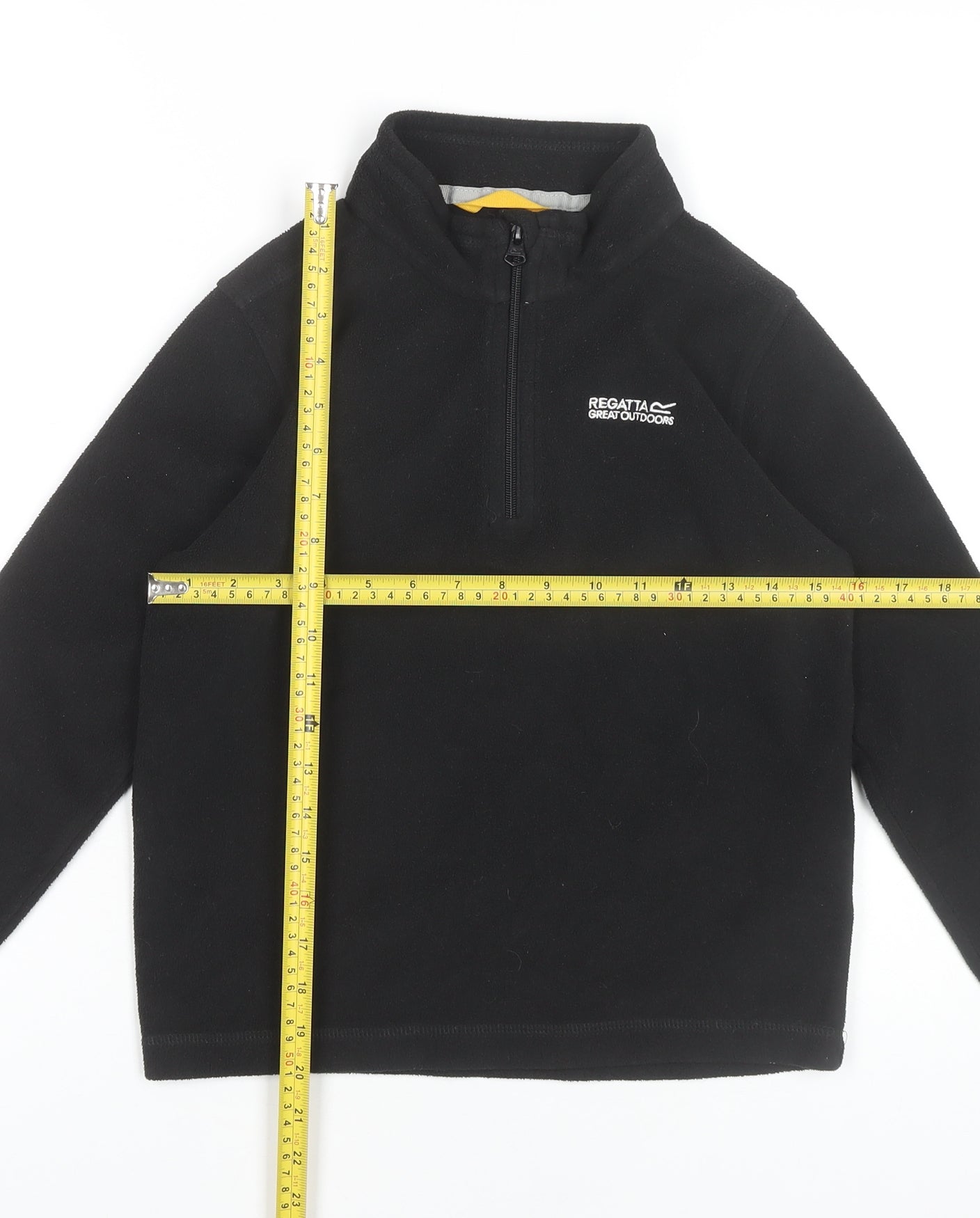 Regatta Boys Black Fleece Pullover Sweatshirt 11-12 Years 1/4 Zip Outdoor