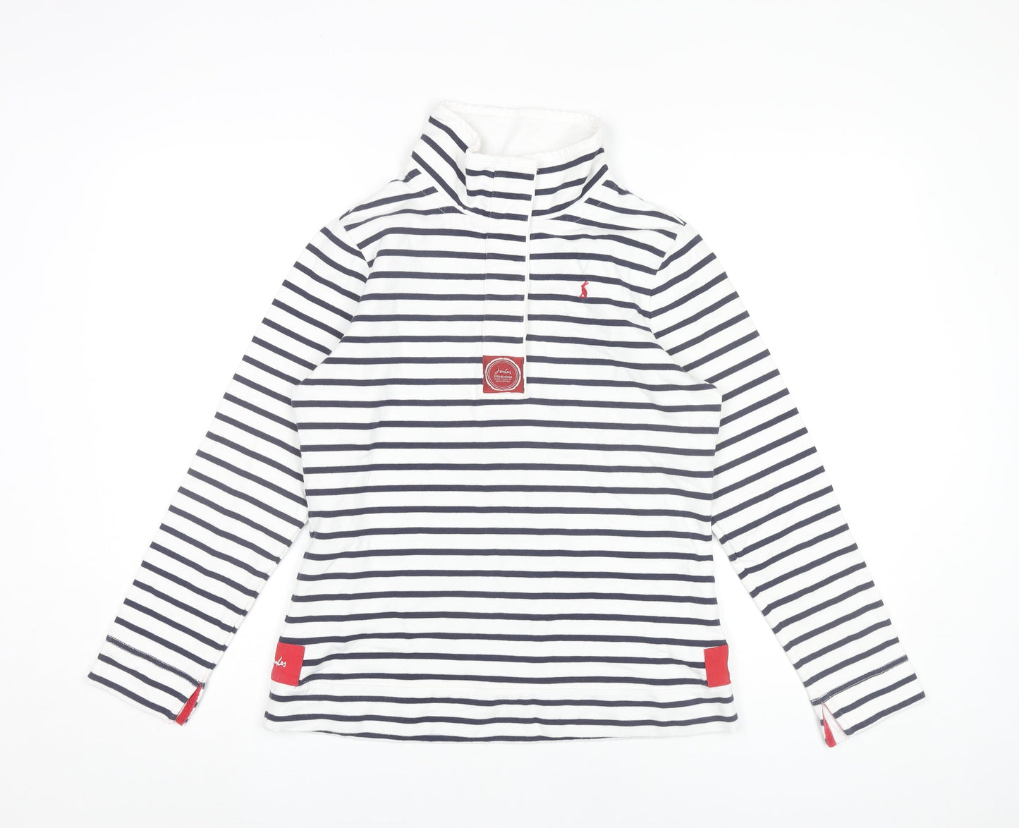 Joules Women’s Navy Striped Sweatshirt UK 10 Cotton Pullover
