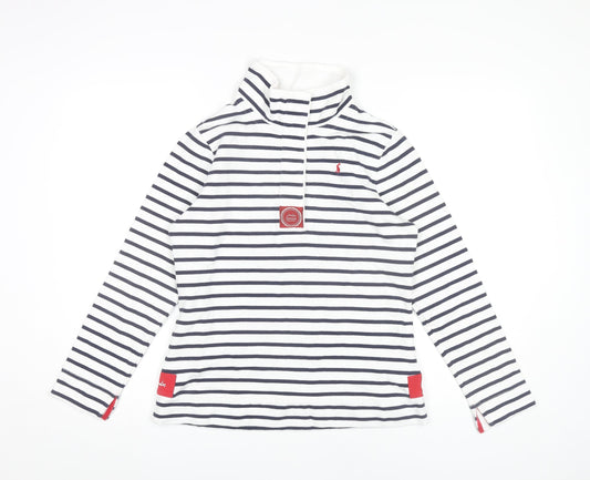 Joules Women’s Navy Striped Sweatshirt UK 10 Cotton Pullover