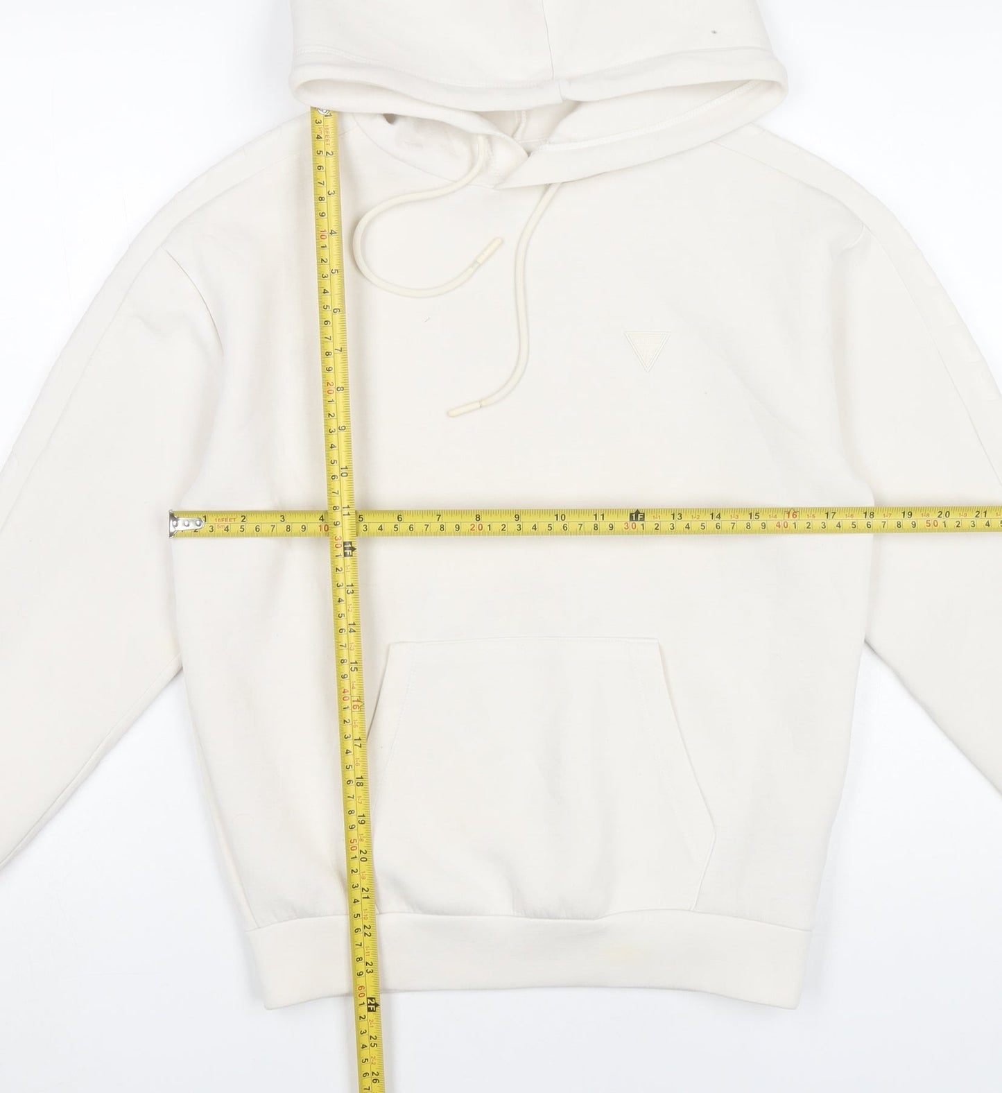 Guess Women’s Ivory Hoodie XS Pullover Viscose Blend