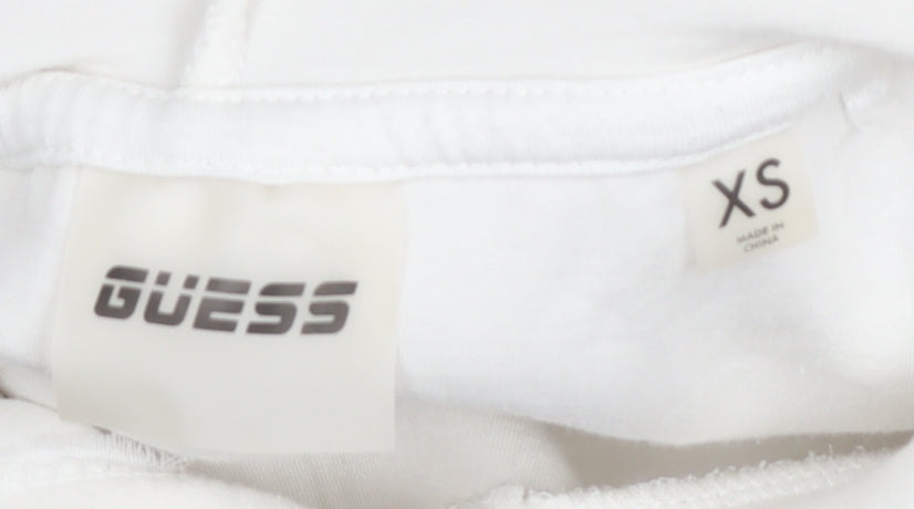 Guess Women’s Ivory Hoodie XS Pullover Viscose Blend